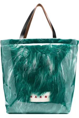Marni Mulher Tote - Faux fur logo-print tote bag