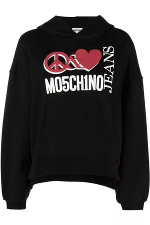 Love Moschino Heart Print Zipped Hoodie - Farfetch