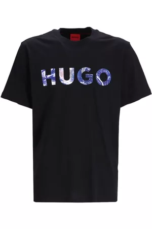HUGO BOSS Homem T-shirts & Manga Curta - Logo-flocked cotton T-shirt