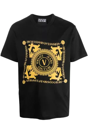 VERSACE Homem T-shirts & Manga Curta - Logo-print organic cotton T-shirt