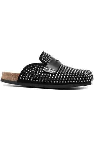 J.W.Anderson Mulher Sapatos Mule - Crystal-embellished leather mule