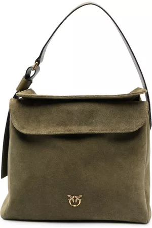 Pinko Mulher Malas de Tiracolo - Lovebird-plaque suede shoulder bag