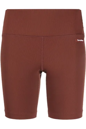 Sporty & Rich Logo-patch ribbed biker shorts