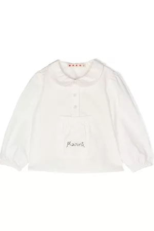 Marni Tops & T shirts - Logo-embroidered cotton pullover top