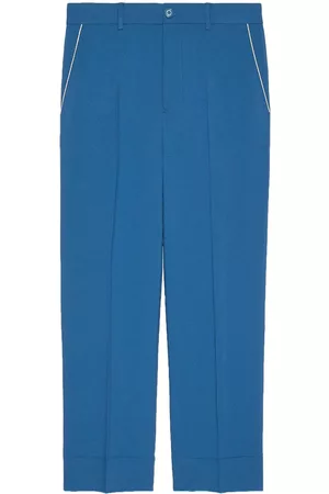 Gucci Homem Calças Formais - Logo-patch tailored trousers