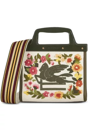 Etro Mulher Tote - Floral-embroidered tote bag