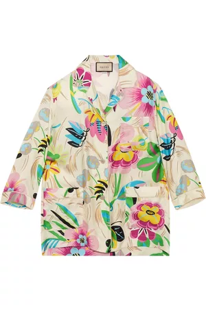 Gucci Mulher Camisas - Floral-print silk shirt