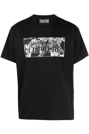 VERSACE Homem T-shirts & Manga Curta - Logo-patch cotton T-shirt