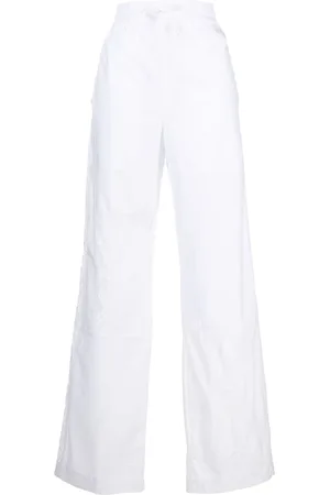 Marine Serre Household linen straight-leg cotton trousers