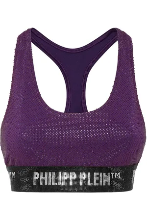 Philipp Plein Rhinestone-embellished racerback bra