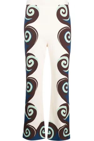 La DoubleJ Stretch geometric-print trousers