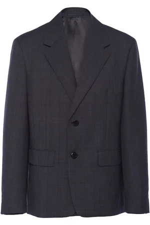 Prada Prince of Wales-check single-breasted blazer