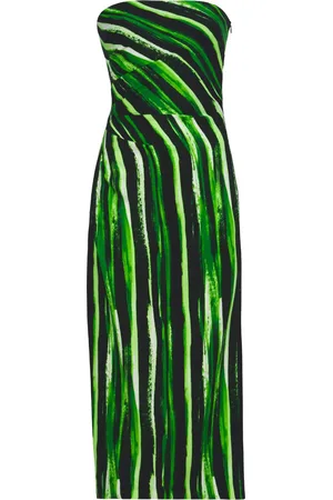 Proenza Schouler Graphic-print strapless midi dress