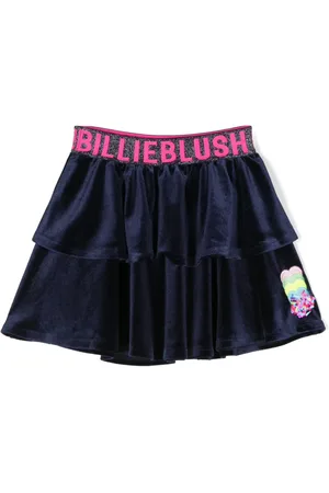 Billieblush Logo-waistband velour skirt