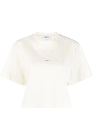 OFF-WHITE Arrows-motif embellished cropped T-shirt