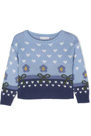 MONNALISA Intarsia-knit crew-neck jumper
