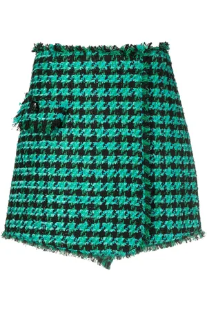 Msgm Tweed houndstooth-pattern shorts