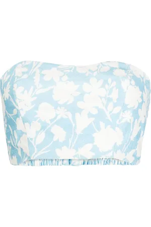 Bambah Lilly floral-print linen tube top