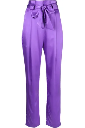 Michelle Mason High-waisted pleated silk trousers