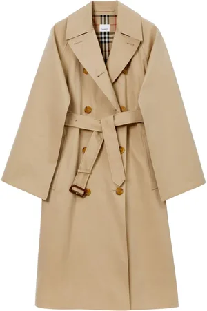 Burberry Check-pattern cotton trench coat