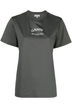 Ganni Logo-print organic-cotton T-shirt
