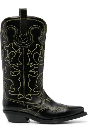 Ganni 45mm western leather boots