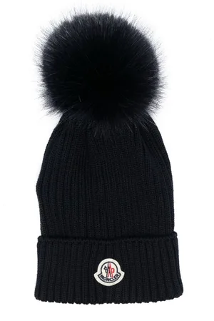 Moncler Ribbed logo-patch wool beanie