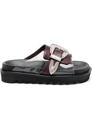 TOGA PULLA Decorative-buckle leather slides