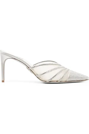 RENE CAOVILLA Bridal 80mm crystal-embellished mules
