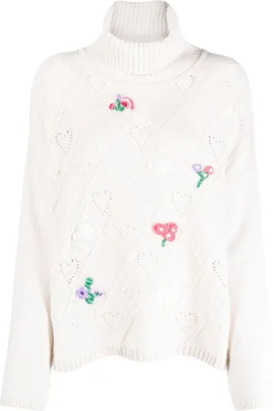 Twin-Set X Marco Rambaldi floral-embroidered roll-neck jumper