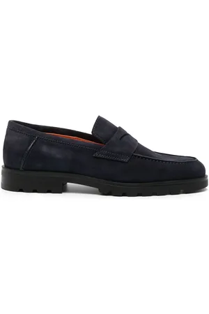 santoni Almond-toe penny loafers