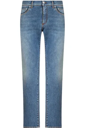 Etro Logo-embroidered straight-leg jeans