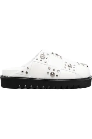 TOGA VIRILIS Stud-embellished leather slippers