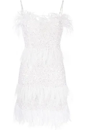 RACHEL GILBERT Frenchy sequin-embellished feather minidress