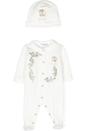 Roberto Cavalli Filigree and logo-print babygrow set