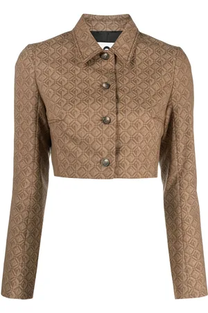 Marine Serre Moon Diamant jacquard cropped jacket