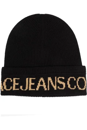 VERSACE Intarsia-logo ribbed beanie