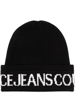 VERSACE Intarsia-logo ribbed beanie