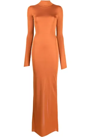 Topshop Petite space dye cut out midi dress in Laranja