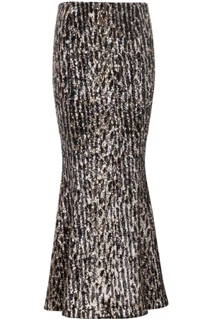 Balmain Sequin-detail gored midi skirt