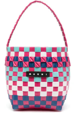 Marni Mini logo-patch interwoven bag