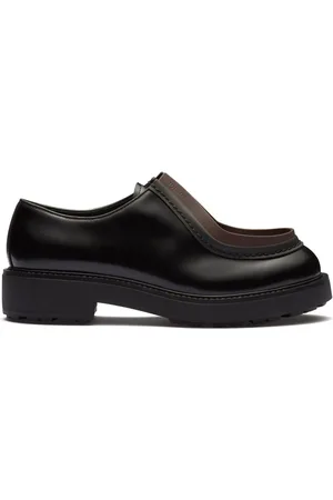 Prada Opaque brushed-leather lace-up shoes
