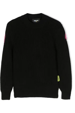BARROW Crew-neck intarsia-knit sweatshirt