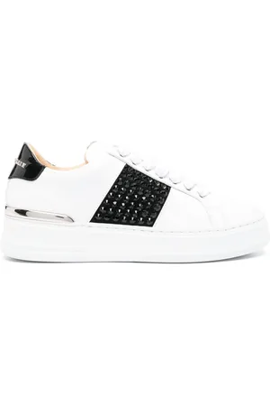 Philipp Plein Logo-lettering leather sneakers