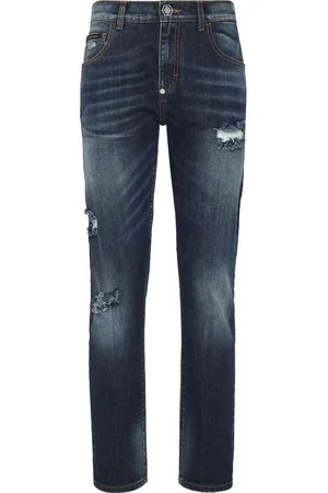 Philipp Plein Distressed-effect denim trousers