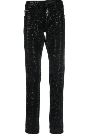 Philipp Plein Crystal-embellished straight-leg jeans