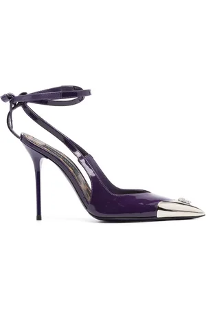 Philipp Plein Crystal Skull 105mm leather pumps