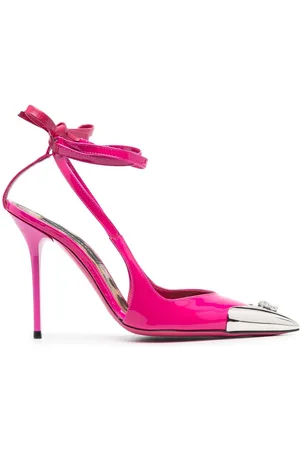 Philipp Plein Crystal Skull 105mm leather pumps