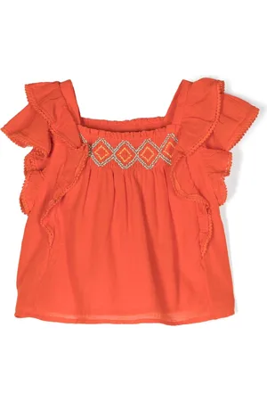 Ralph Lauren Embroidered ruffled blouse