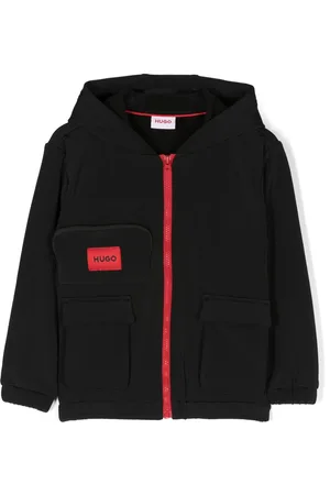 HUGO BOSS Logo-patch hooded jacket